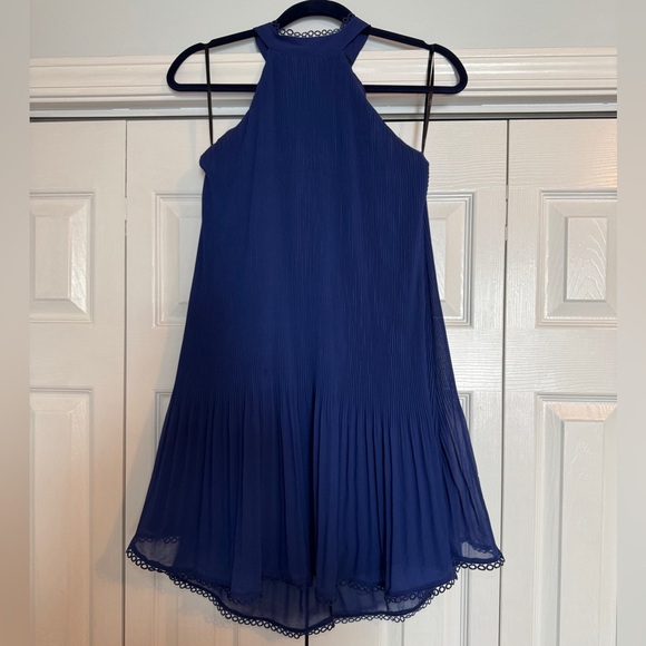Lulus Elegant cobalt Blue Pleated Halter Dress size Small - Picture 11 of 12